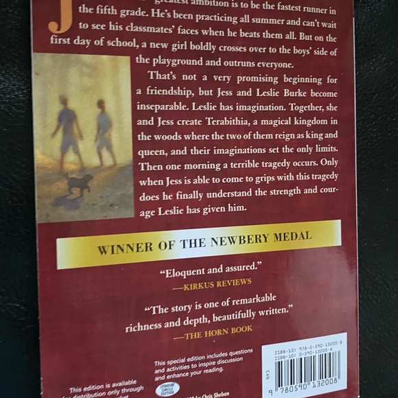 📚Bridge to Terabithia Novel-New - Picture 2 of 3